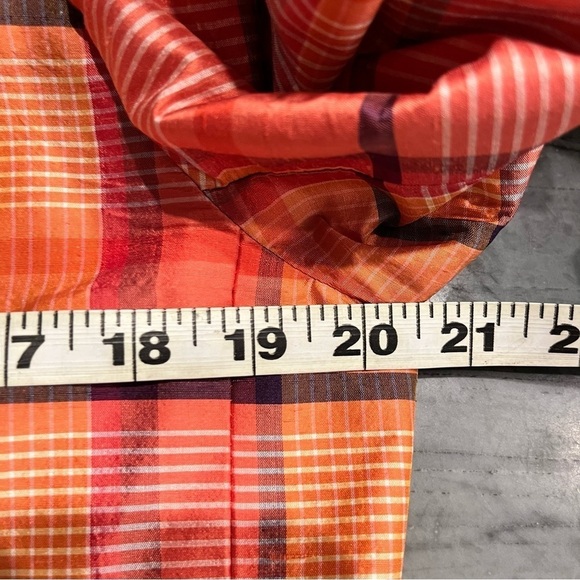 Carlisle Orange Silk Taffeta Paid Two Button Blazer Size 10 - Picture 6 of 8